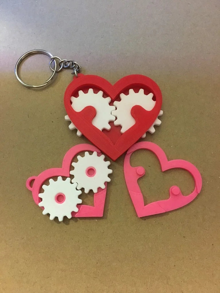 Interlocking Heart Keychains